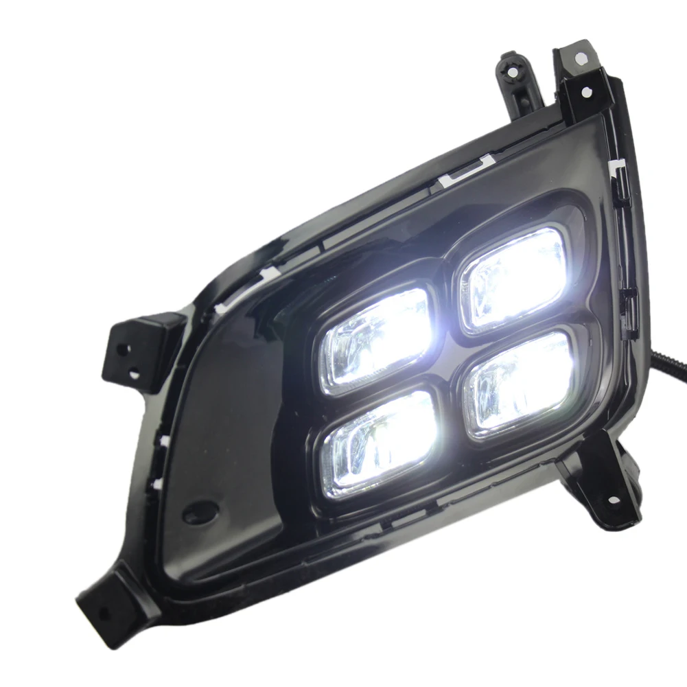 

DC 12V Car Auto Black Fog Lamp Protection Waterproof Decoration LED Daytime Running Light ABS External 6000-6700K For Kia K5