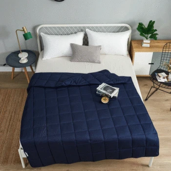 

Spring Autumn Warm Quilt Blanket Double King Queen Bed Linens Skin-friendly Bedding Solid Color Plaid Home Hotel Gravity blanket