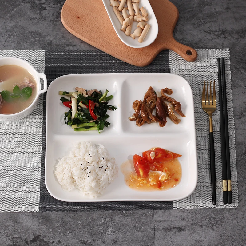 

Creative Ceramic Baby Grid Breakfast Western Food Plate Fast Food Tray Home Set Bowl Plate soup bowl