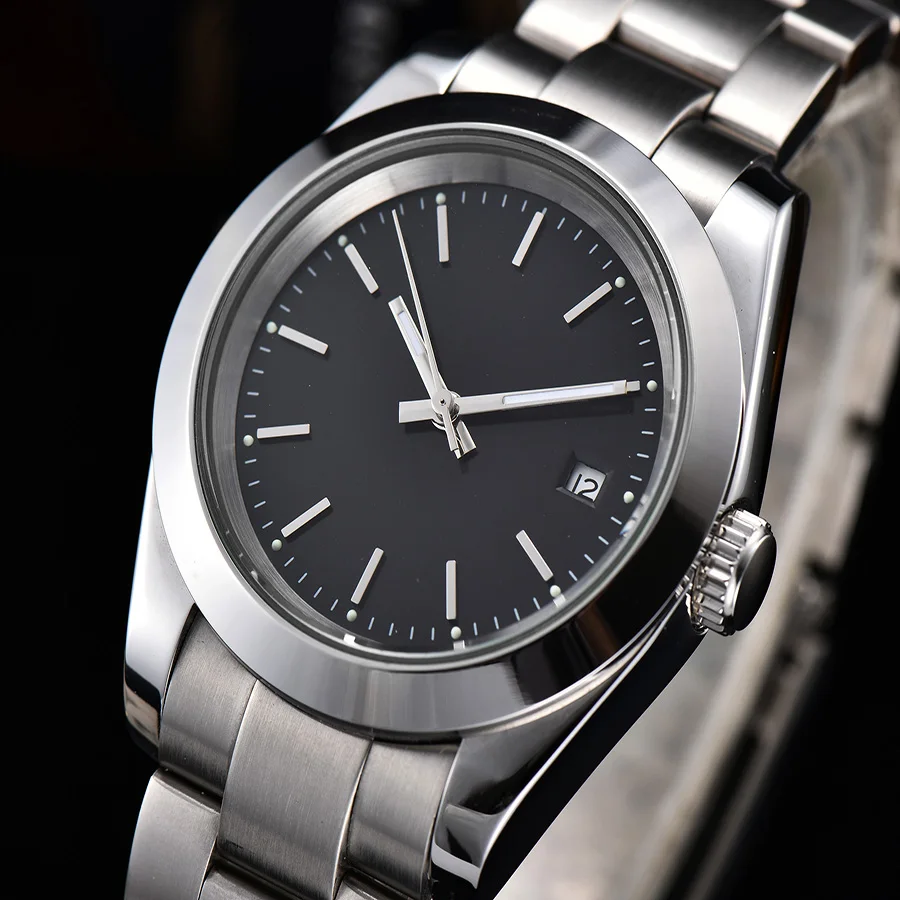 

Men Black Dial Luminous 39mm Watch Pointer Men's New 316L Stainless Steel Bracelet Automatic Movement 03