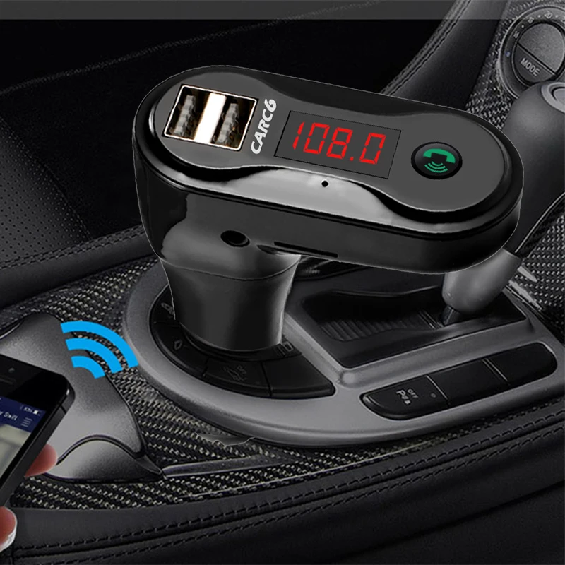 Автомобильный беспроводной FM трансмиттер JINSERTA Bluetooth AUX модулятор mp3 плеер TF SD USB ЖК