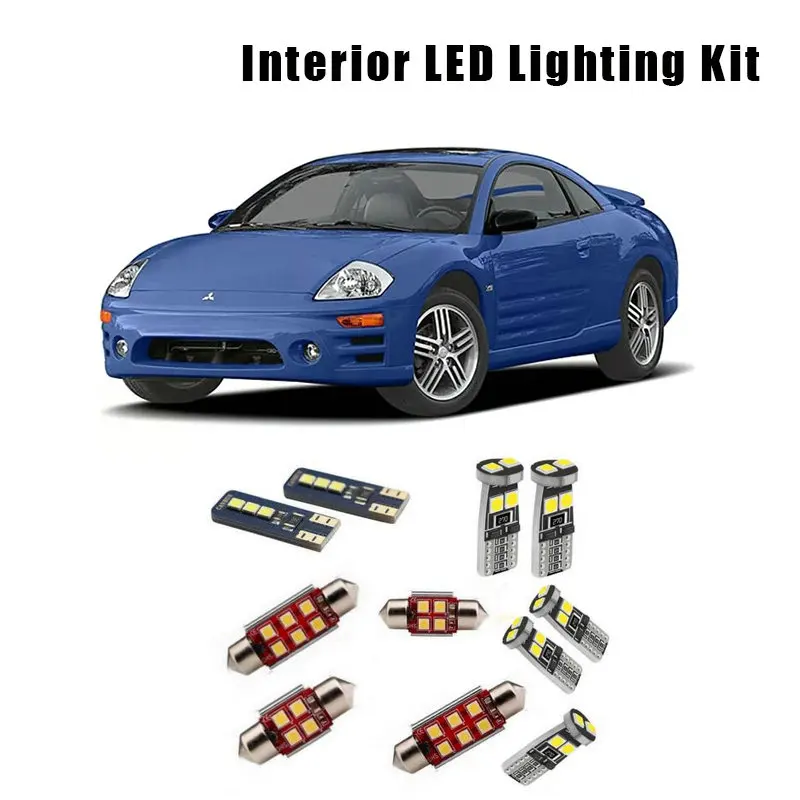 For 2003 2004 2005 Mitsubishi Eclipse 8pcs White Canbus LED Bulbs Interior Dome Light Kit Trunk Cargo License Plate Lamp | Автомобили и
