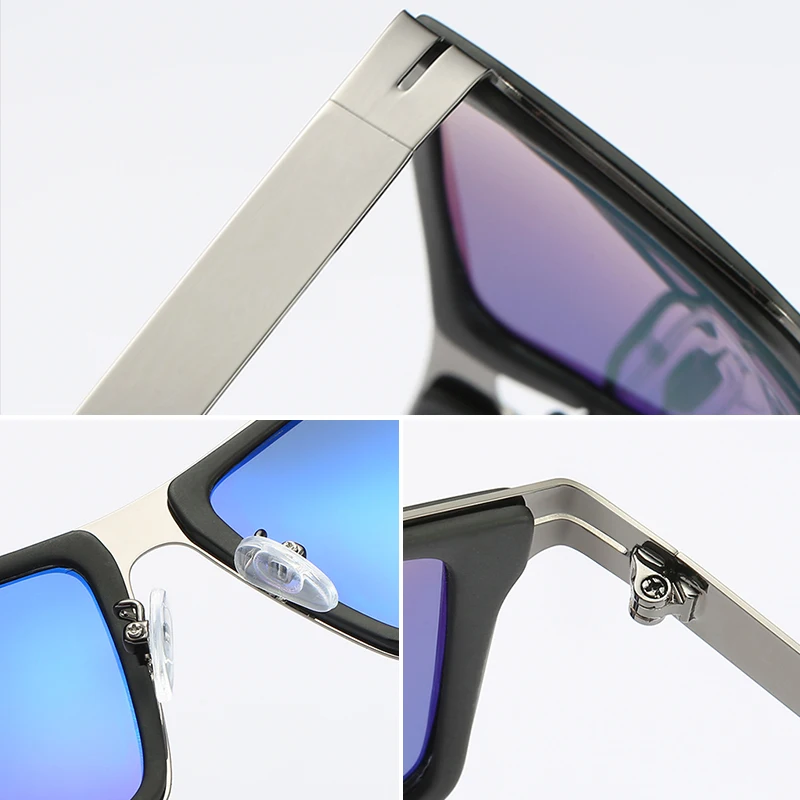 glasses панк sunglasses прямоугольные мужские солнцезащитные очки, поляризованные, синие оттенки, мужские, s металлическая оправа, солнцезащитные очки, фирменный дизайн, Ретро стиль, для вождения, рыбалки, gafas