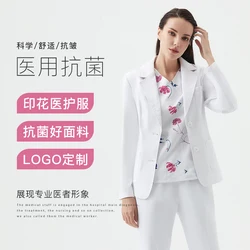 Scrubs uniformes médicos odontologia para animais de estimação médico workwear cirúrgico enfermagem topos farmácia trabalho roupas suprimentos médicos unissex