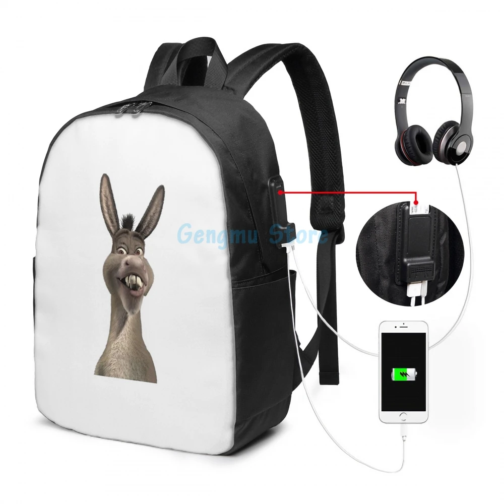 Burro de shrek filme mochila cordão saco equitação escalada ginásio saco burro  shrek meme engraçado ogre fiona filme verde pântano - AliExpress