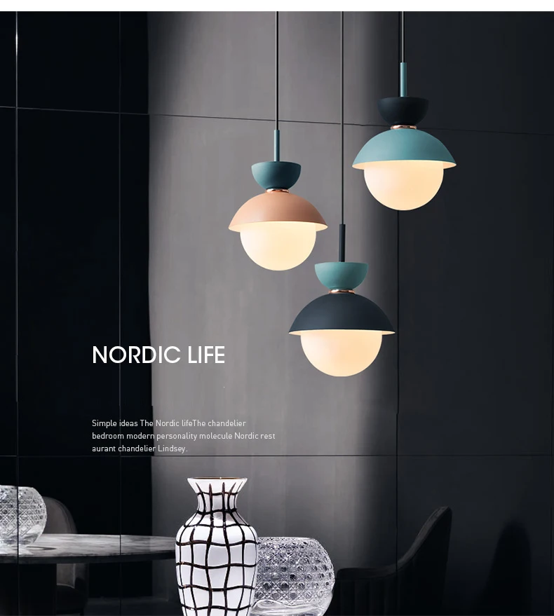 Канделябро пеканьо nórdico personalidad creativa macaron lómpara dormitorio luz colgante