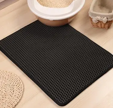 Black Водонепроницаемый коврик для кошек, собачья подстилка, двухслойный кошачий наполнитель, чистящий коврик, товары для Аксессуары для кошек - Цвет: Black