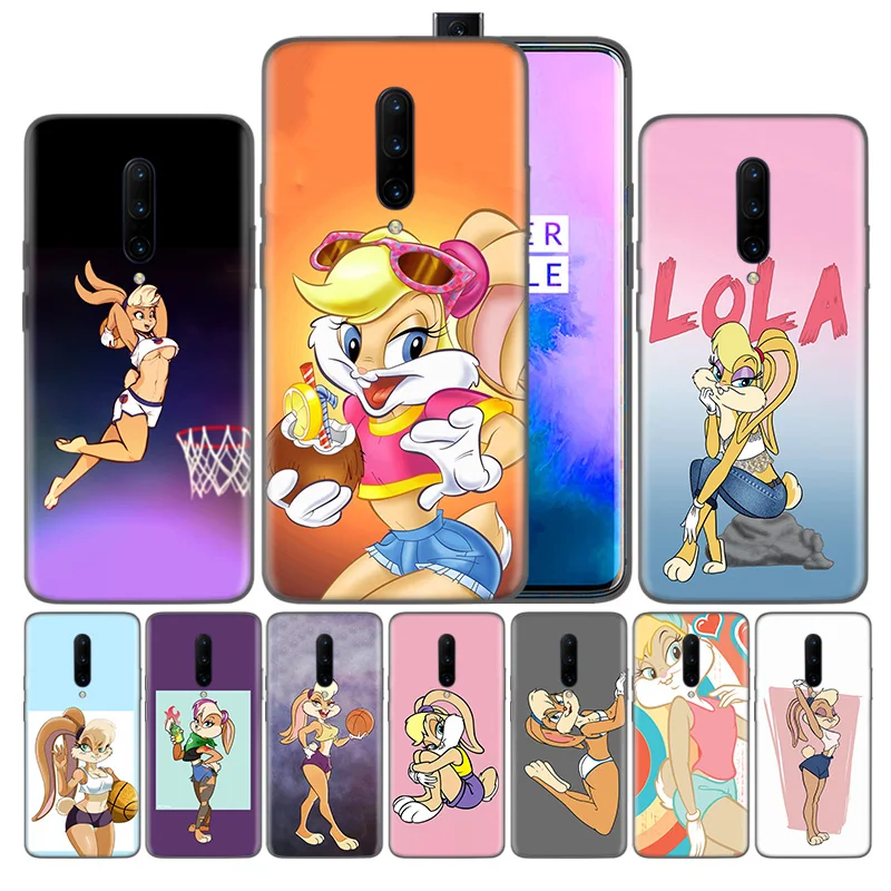 

Silicone Cell Phone Case For Oneplus 6 6T 7 7 Pro 5G TPU Black Soft Back Cover Bumper Housing Shell lola bunny