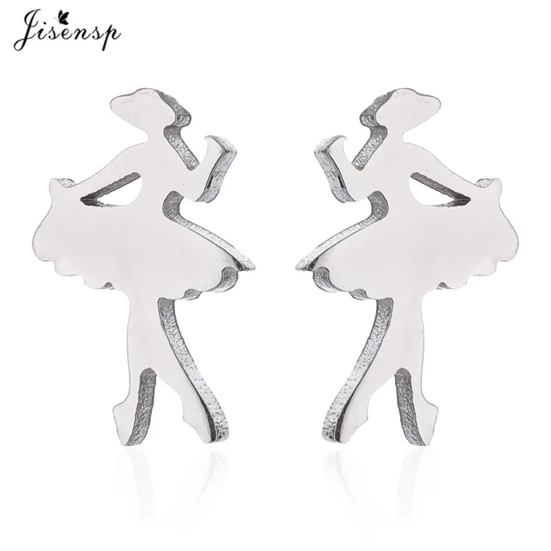 Mini Stainless Steel Earings Fashion Jewelry Small Animal Ear Studs Punk Cross Star Dragon Ballet Stud Earrings Pendientes Gifts