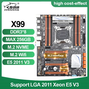 

JINGSHA X99 LGA 2011-V3 Motherboard 4-Channel DDR3 256GB RAM,M.2 SSD,SATA3.0,USB3.0,PCIe 16X for Intel E5-V3 2678 2669 2649