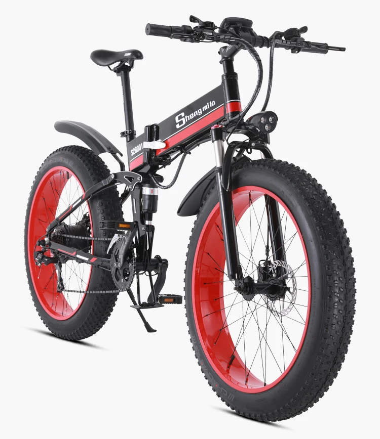 X-передний Электрический велосипед Гидравлический масляный тормоз Горный 1000 Вт 48В мотор рама из алюминиевого сплава 4,0 толстых шин складной электрический велосипед