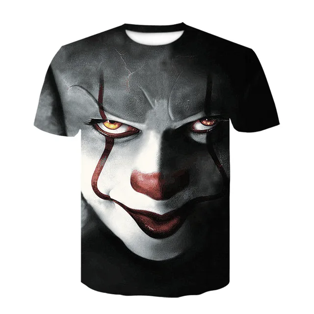 SITEWEIE 2020 Men T Shirt 3D Printed T Shirt Men Joker Face Casual O-neck Male Tshirt Clown Short Sleeved Joke Tops L98