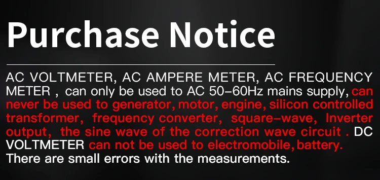 Square Display AC Voltmeter Ammeter Used For Line Measurement Value Display LED Indicator DC Voltmeter Light Signal Simulation