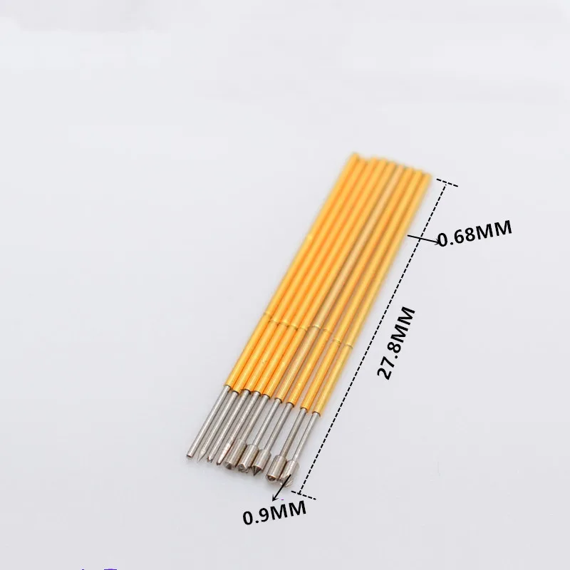 100Pcs Brass Nickel Plated Compression Test Probe PL50 - A2 / B1 / D2 / E2 / Q1 Q2 / J1 / H2 / LM2 / F1 Diameter of 0.68 MM