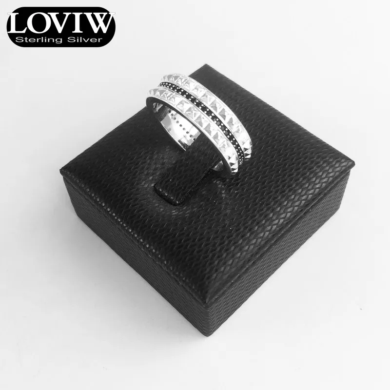 Кольцо черные шпильки, Thomas SABOR Стиль панк Мода изделия Хорошее украшения для Для мужчин и Для женщин подарок 925 пробы серебро
