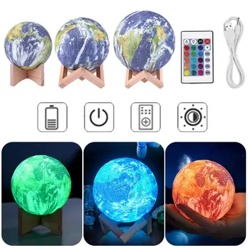 

3D Print Star Moon Lamp Colorful Change Touch Remote Control Night Light