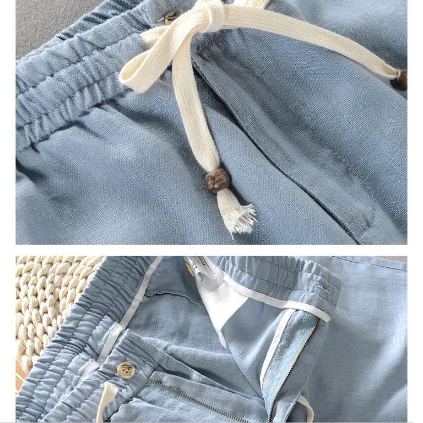 Popular 2019 Sinicism Fashion Men's summer cotton linen movement suits/Male slim embroidery Leisure T-shirt+Pants/two-piece Tops S-3XL