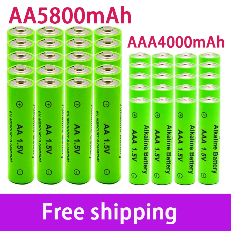 AA + AAA Rechargeable 1.5V 5800mAh / 4000mah Alkaline Battery Flashlight Toys Watch MP3 Player Replace Ni-Mh | Электроника