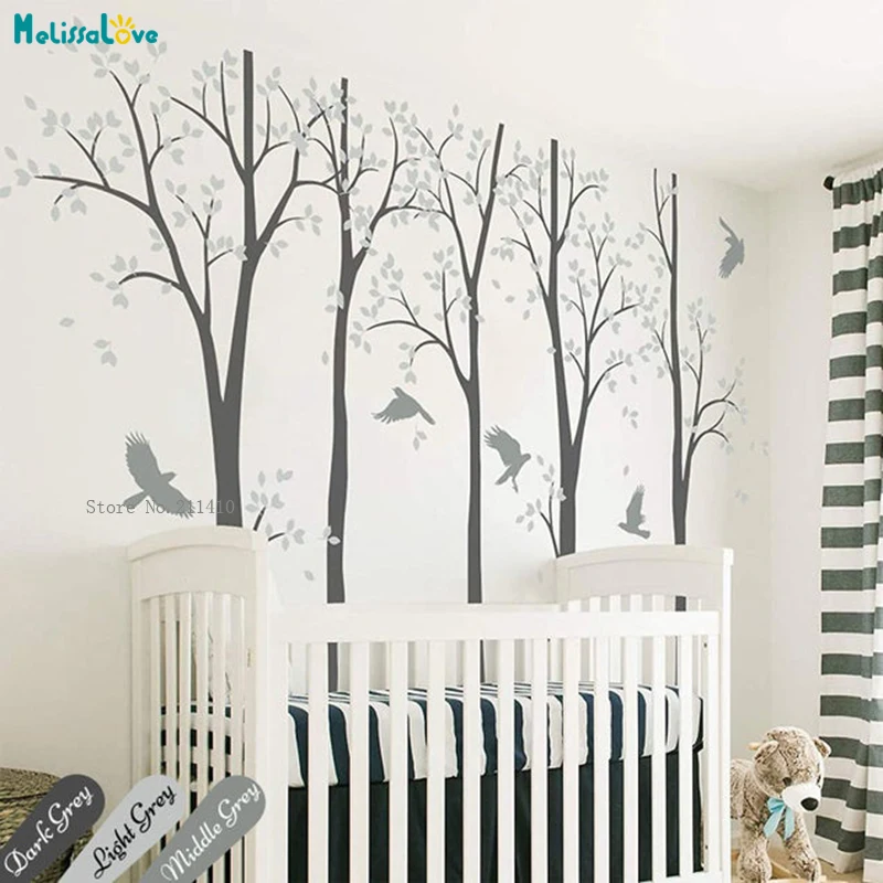

Birch Tree Wall Stickers Long Trees Home Decor Removable Vinyl Decals for Living Nursery Room Murals Unique Gift YT4832