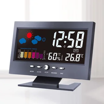 

LCD Screen Thermometer Clocks indoor Humidity Monitor Electronic Digital Display Temperature Alarm Clock Calendar