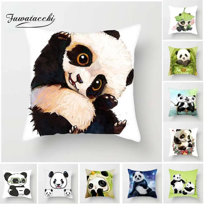 

Fuwatacchi Cute Panda Cushion Cover For Sofa Home Decor China National Treasure Throw Pillow Cover Decorative Pillowcase