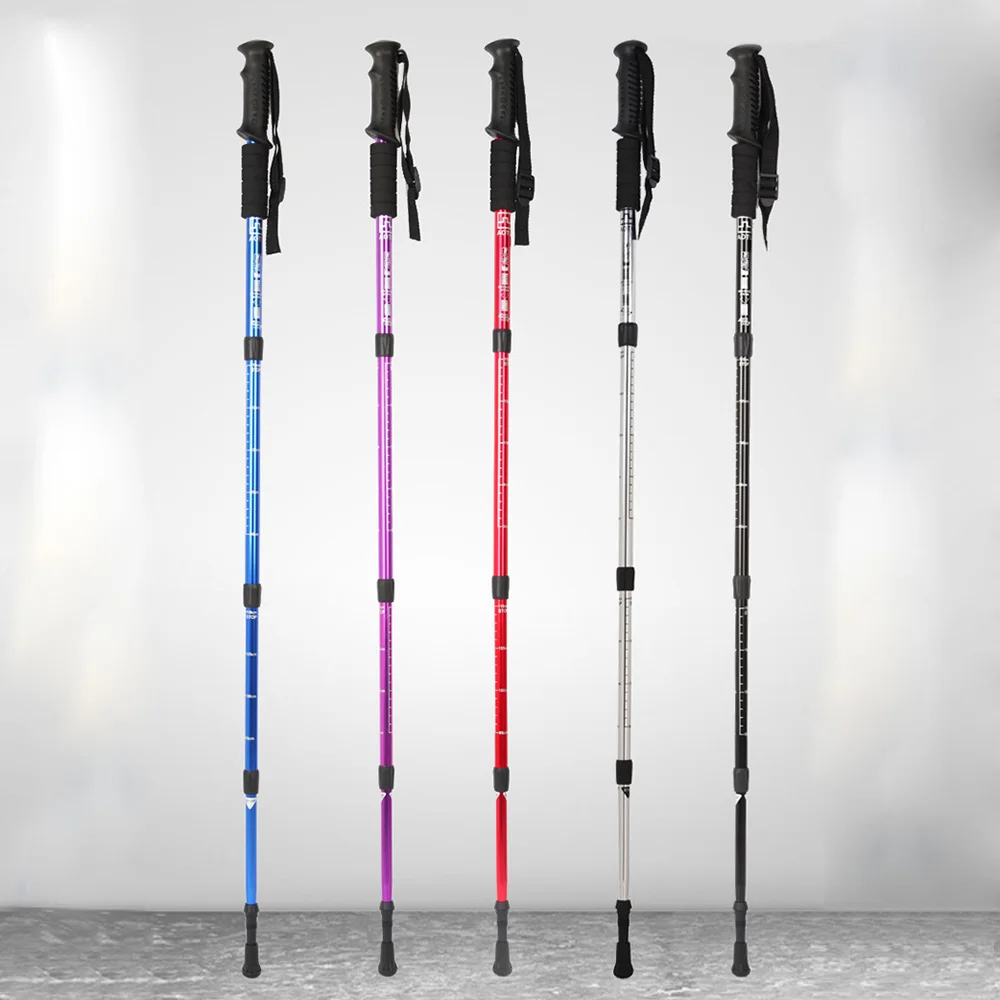 

Anti Shock Nordic Walking Sticks Telescopic Trekking Hiking Poles Ultralight Walking Canes With Rubber Tips Protectors Adjustabl