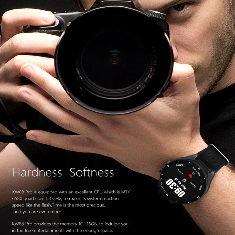 Smart Watch Men 1GB + 16GB Bluetooth 4.0 WIFI 3G Smartwatch Men Wristwatch Support Google store Voice GPS Maps Camera Relogio