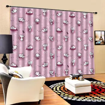 

pink curtains High quality custom 3d curtain fabric 3D Curtain Luxury Blackout Window Curtain Living Room girls curtains