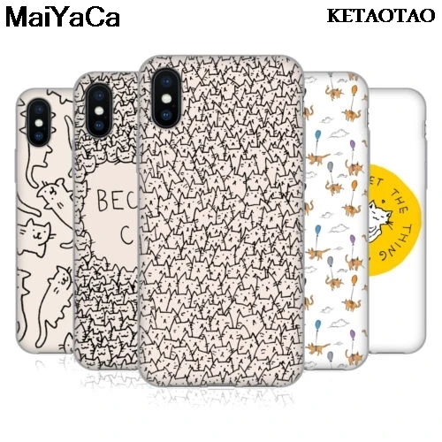 KETAOTAO официальный котенок дождевые кошки для iPhone SE 5C 5S 5 6 6S 7 8 Plus X XR XS MAX черный