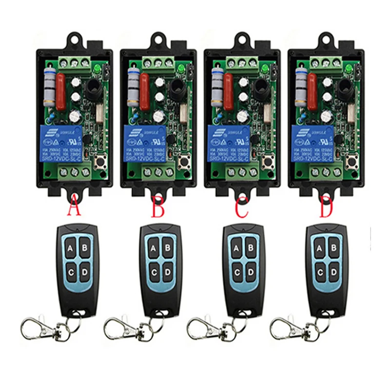

AC 220V 1CH 1 CH 10A RF Wireless Remote Control Switch System, Receiver+ Waterproof Transmitter,315/433 MHZ