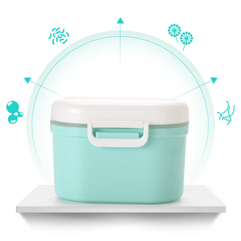 

Carriable Portable Rice Flour Milk Container Packing Box Go out Baby Nursing Three Grid Storage Sealed Jar Swivel Buckles
