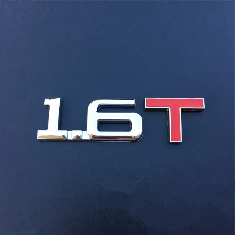 Автомобиль металлический хром письмо смещение 1,5 T 1,6 T 1,8 T 2,0 T 3,0 T турбо двигатель наклейка на багажник эмблемы Авто Наклейка на багажник мотоцикла