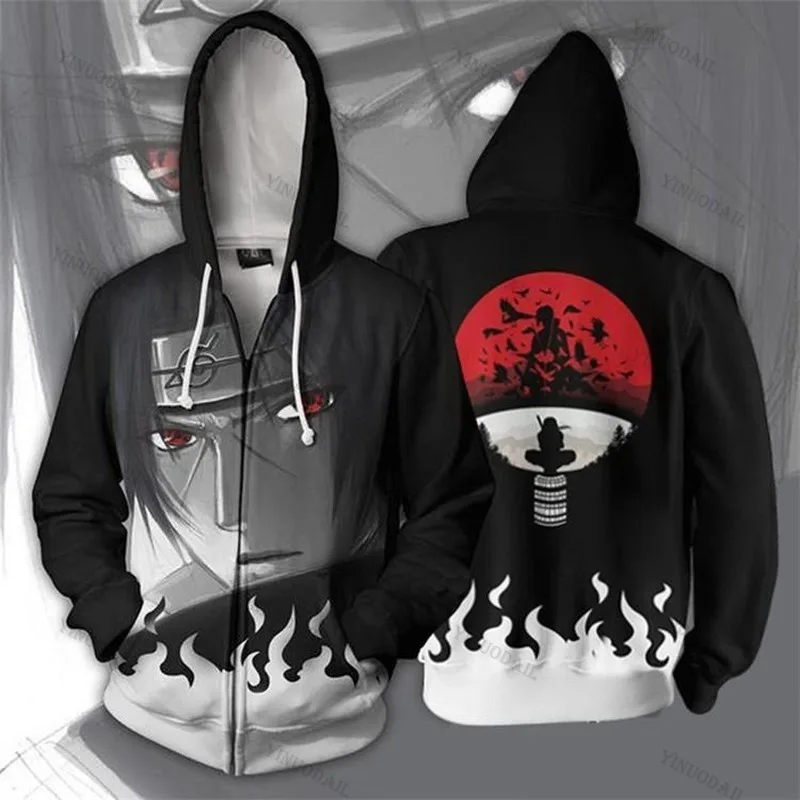 

Anime Zipper Hoodies Men Women Cosplay Naruto 3D Hoody Coat Hooded Sweatshirts Streetwear Casual Sweatshirts