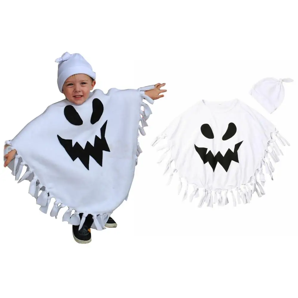 Kids Boy Cloak Ghost Hat Halloween Cosplay Party Fancy Dress Long Cape Costume Toddler Kids Baby Boys Clothes 1-5T