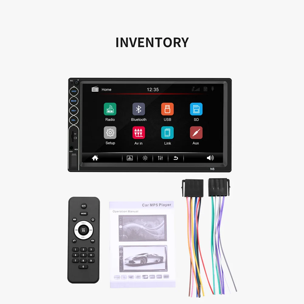 " 2Din MP5 FM Bluetooth стерео аудио Радио Зеркало Ссылка HD сенсорный экран Запчасти