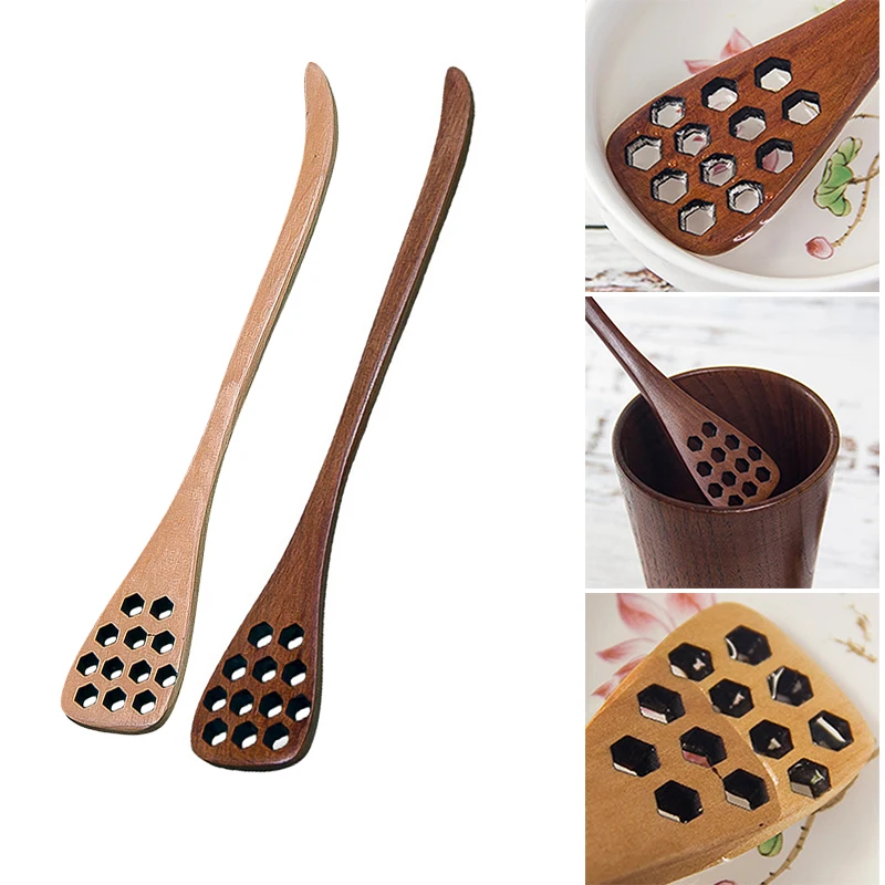 Coffee Spoons Wooden Mini Honey Spoon Unique Cute Stirring for Dessert 18.5cm Stir Bar |