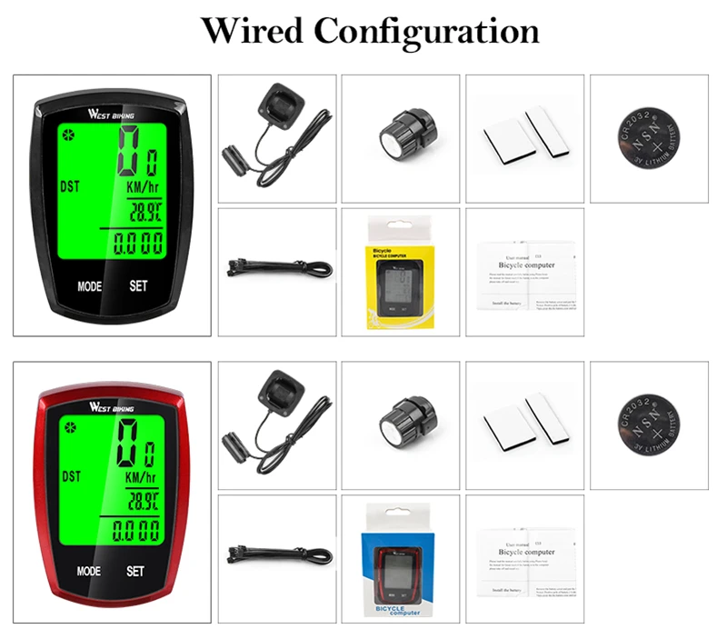 Западный Велосипед компьютер беспроводной проводной Спидометр Одометр Водонепроницаемый ЖК Подсветка велосипедный компьютер секундомер