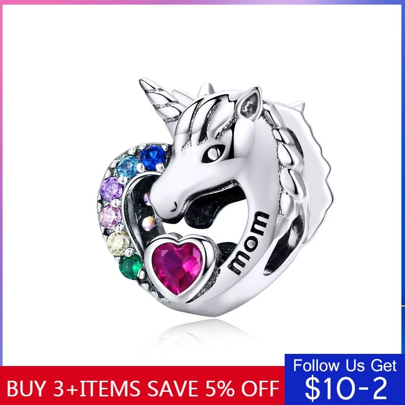 

CodeMonkey Lucky Lincone Charms for Girls Heart Zirconia Mystery Rainbow Beads for Women Charm Bracelet Mother's Day Gifts C1160