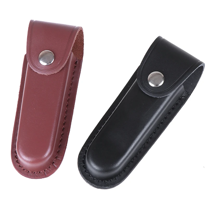 Leather Sheath Holster Pouch Bag Pocket Hunt Camp Outdoor Carry Multi Gear Flashlight Belt Loop Case Holder Fold Knife Tool |