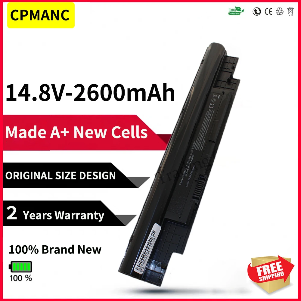 

4-элементный аккумулятор CPMANC для Dell Inspiron 13Z, N311z, 14Z, N411z, Vostro V131, V131D, V131R, 268X5, N2DN5, H2XW1, JD41Y 312-1257, 312-1258