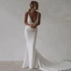 Eightree Mermaid Beach Wedding Dresses Sexy Deep V-neck Backless Bride Dress Long Boho White Fashion Wedding Gowns Custom Made 1