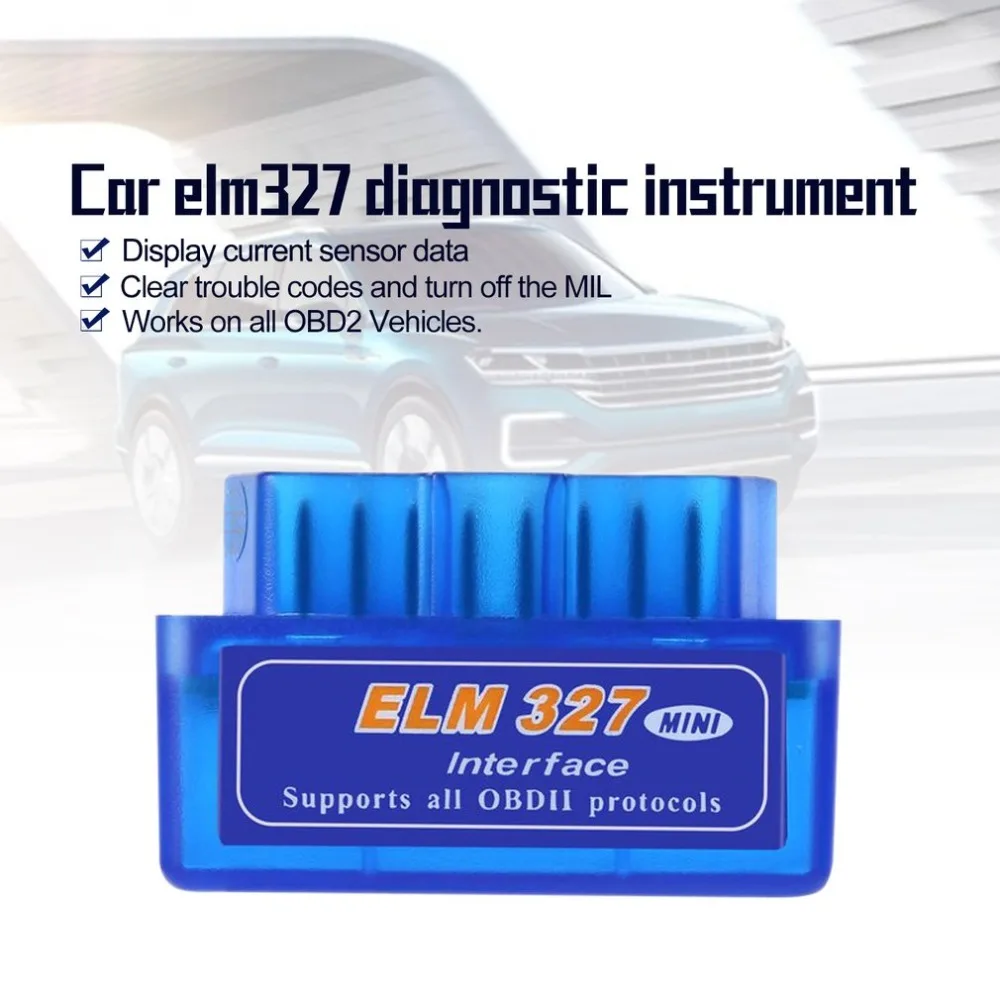 Мини Портативный ELM327 V2.1 OBD2 II Диагностический авто интерфейс сканер Синий Премиум ABS диагностический инструмент