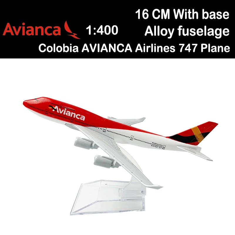 

Colobia AVIANCA Airlines 747 Plane Model 16CM 1:400 Airplane B747 Alloy Aircraft Plane Toy No Undercarriage Aviation Airliner