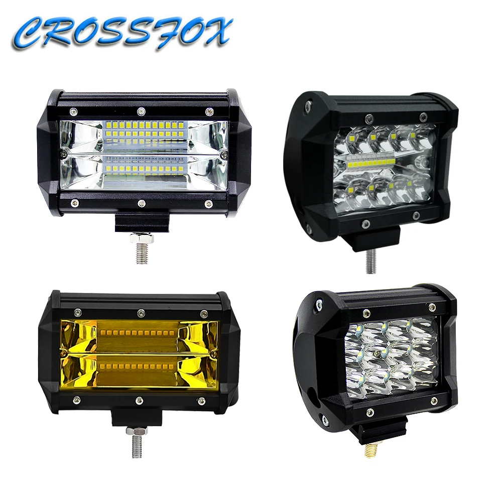 

1Pcs Car Spot Lamp 36W 60W Worklight 72W LED Auto Work Light Bar For Offroad Motorcycle 4x4 Tractor Boat Off-road Vehicle Light