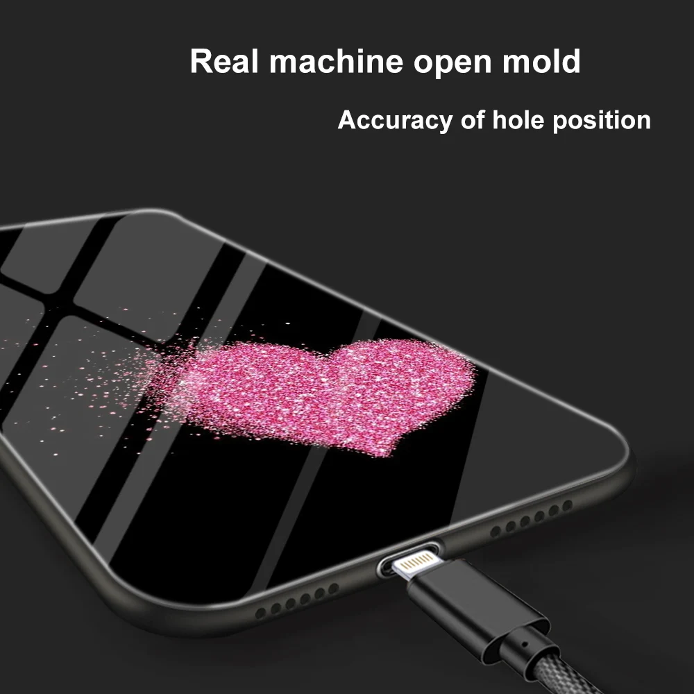 Ciciber Сердце Любовь Королева девушка закаленное стекло чехол для Apple iPhone 11 Pro Max XR X XS MAX 8 7 6 6S Plus телефонные чехлы Funda Shell