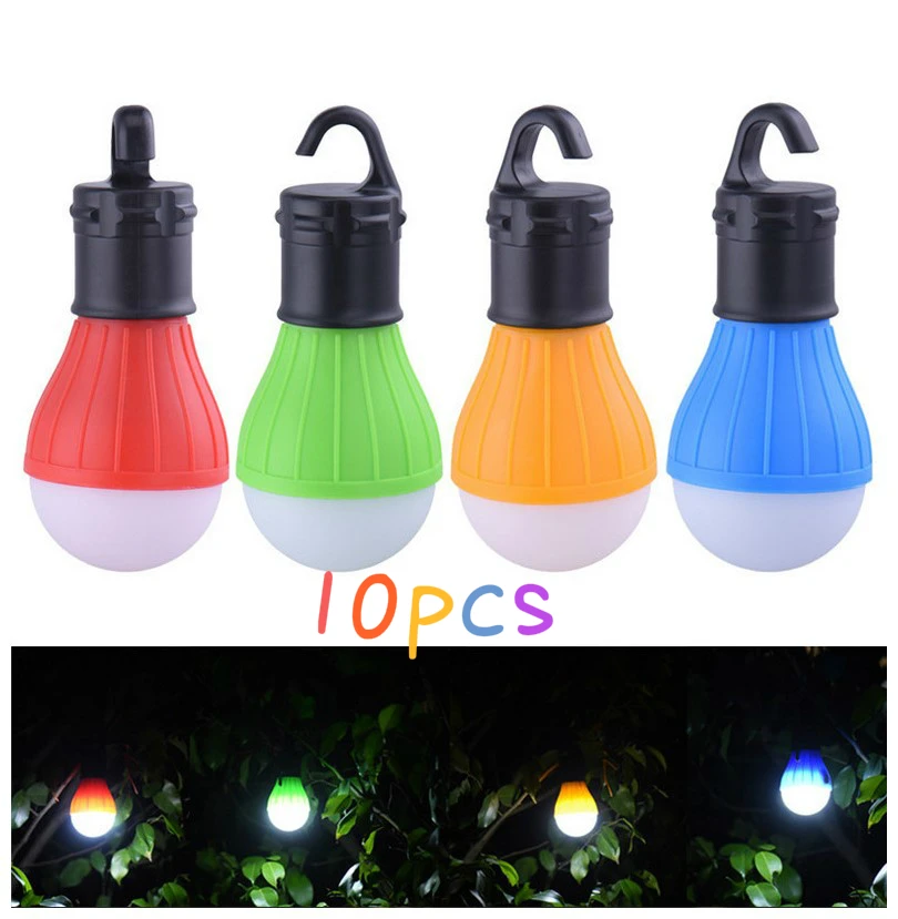 

10pcs Outdoor Tent Light Waterproof Spherical Camping Light LED Portable Hook Lighting Mini Emergency Camping Signal Light