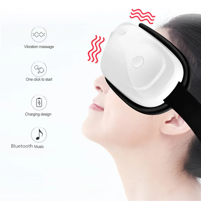 

Eye Massager with Heat Compression Bluetooth Music Rechargeable Eye Therapy Massager for Relieve Eye Strain Dark Circles Dry Eye