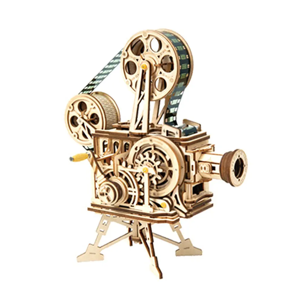

Vintage Projector Retro 3D Three-Dimensional Puzzle Wooden Model Creative Gift Projector Decoration Puzzle Game Assembly
