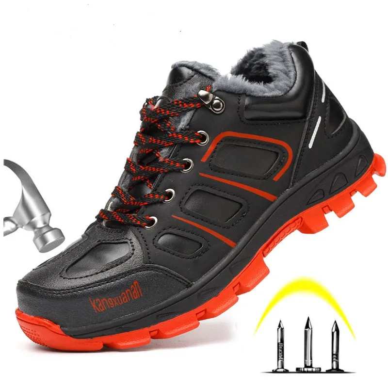 

Men Winter Safety Shoes Anti-smashing Work Shoes Construction Safety Boots Work Puncture Proof Indestructible Shoes
