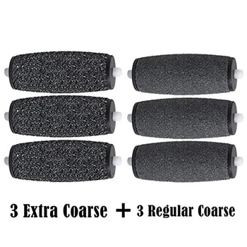 

6pcs/set Easy Install Rollers Heads Portable Replacement Parts Sandblasting Skin Remover Manual Tools Home Coarse Fine Practical